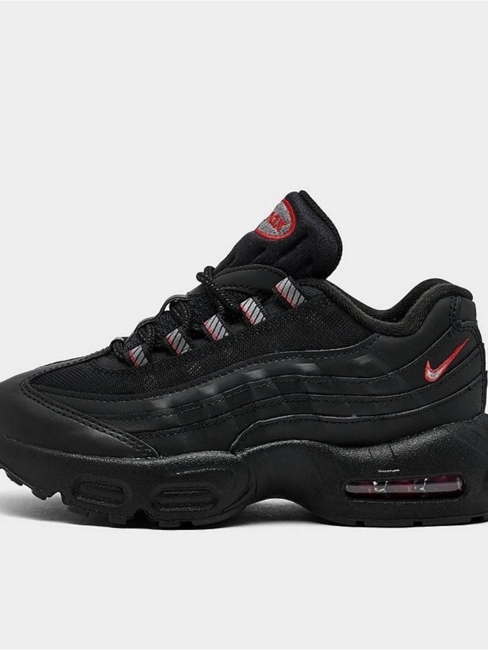 NIB Nike Little Kids Air Max 95 HQ6364 011 Black Smoke Grey Red White